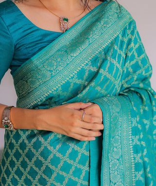 Traditional Banarasi Russian silk saree design