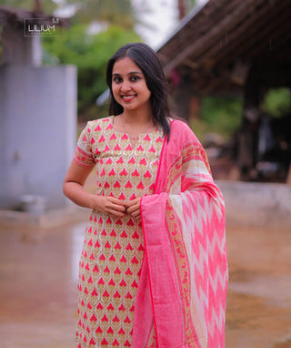 Solara Empress Cotton Slub 3 Piece Kurti Set with Pockets