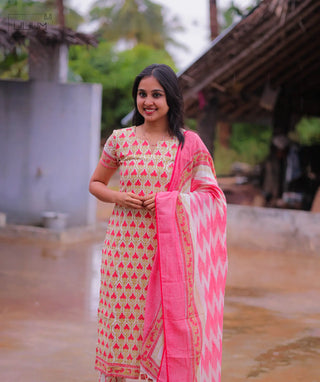 Solara Empress Cotton Slub 3 Piece Kurti Set with Pockets