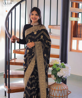 Banarasi Georgette Saree in Midnight Charm