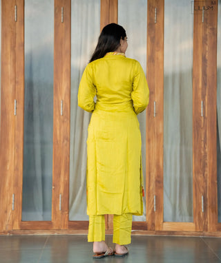 Golden Zest Muslin Co-ord Set with Pockets – Trendy Casual