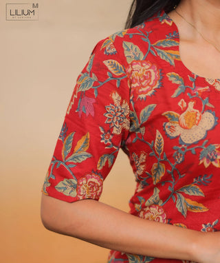 Burnished Pomegranate Cotton Kurti for Everyday Style