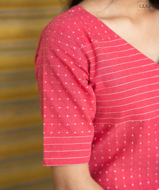 Petal Pink Handloom Cotton Co-Ord Set with Pockets