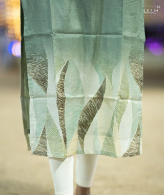 Serene Marine Muslin Kurti with Open Slit & 3/4th Sleeves