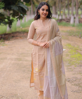 Golden Blush Mist Cotton 3 Piece Set with Pockets