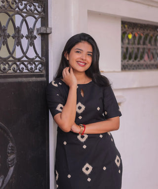 Midnight Slate Cotton Kurti for Everyday Wear