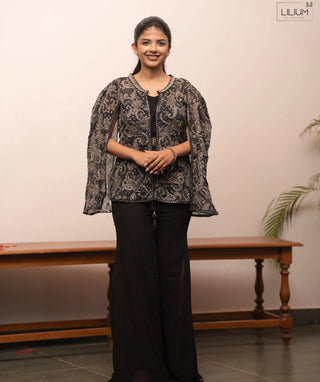 Midnight Antique Paisley Handwork Wide Pant Co-Ord Set