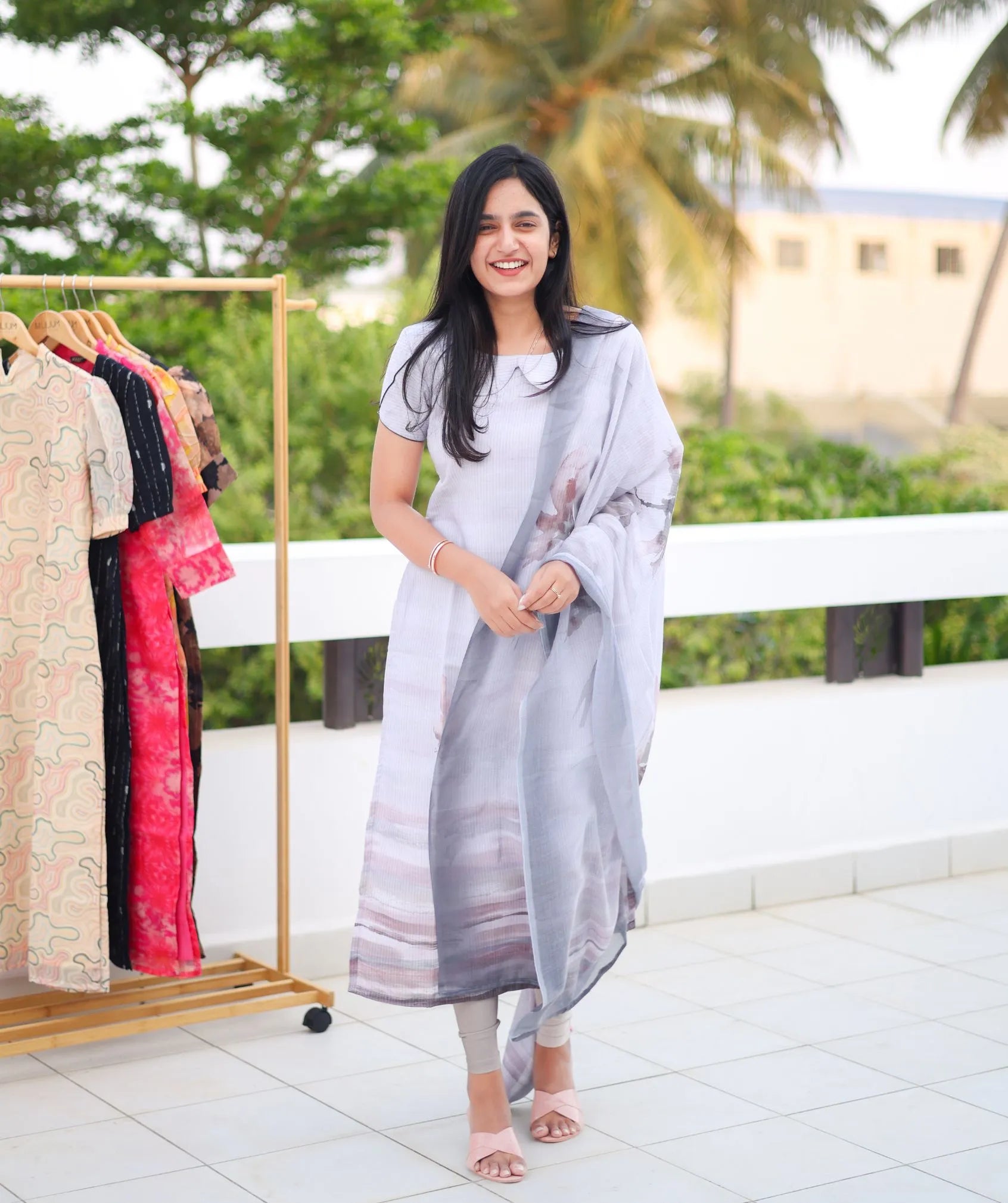 Peter pan collar kurti deals