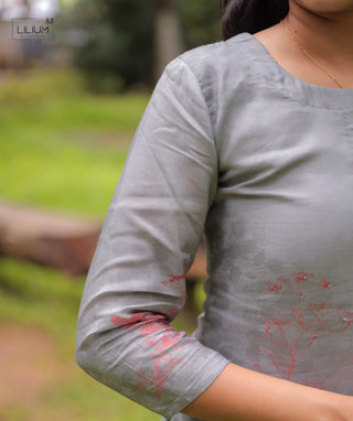 Verdant Crown Muslin Silk 3-Piece Festive Set With Pockets