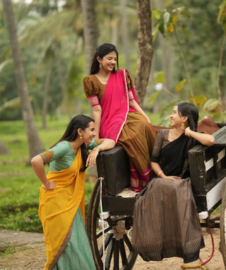 Handloom Sea Green Narayanpet Cotton Half Saree