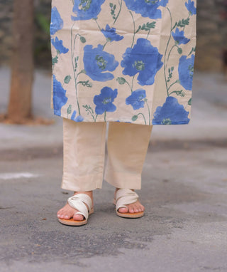 Azure Blossom Cotton Co-ord Set with Pockets