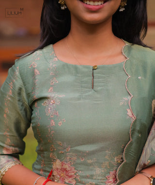 Willow Crown Tissue Silk 3-Piece Festive Set With Pockets