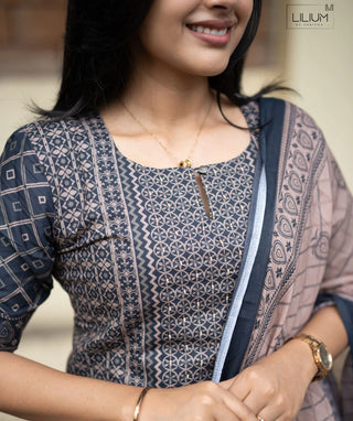 Smoky Ashwood Cotton 3 Piece Set with Pockets | Casual
