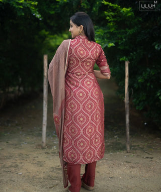 Sindoor Red Banaras Silk 3-Piece Festive Set