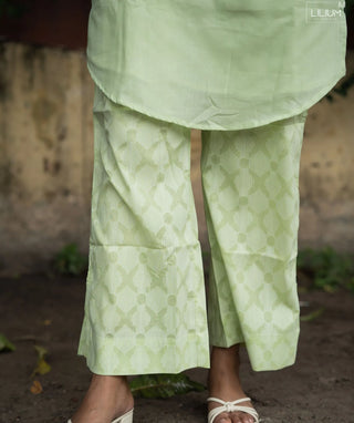 Pistachio Veil Cotton Slub Co-ords with Pockets & 3/4 Sleeves