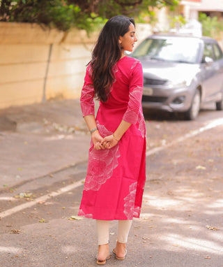 Fuchsia Serenade Cotton Kurti – Everyday Elegant Casual Wear
