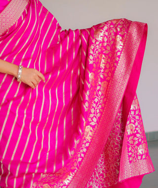 Luxury Banarasi Russian saree close-up view