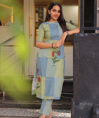 Meadow Mosaic Cotton Co-Ord Set with Pockets | Casual Chic