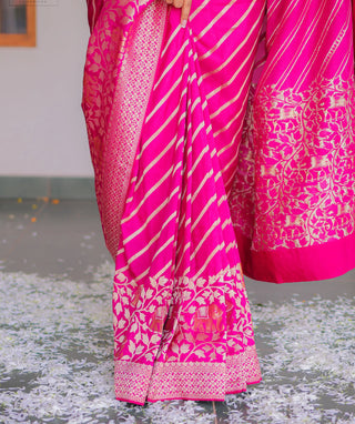 Ruby Rhythm saree with fine Banarasi detailing