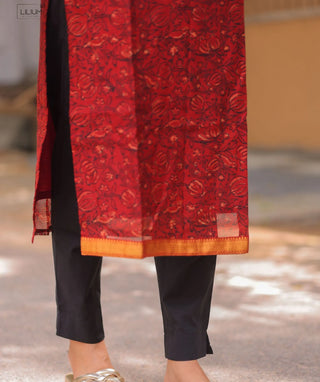 Ruby Eclipse Mangalagiri Chanderi 3-Piece Set