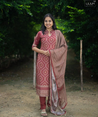 Sindoor Red Banaras Silk 3-Piece Festive Set