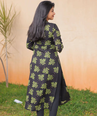 Midnight Moss Noir Cotton Kurti | Elegant Casual Wear