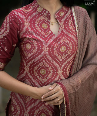 Sindoor Red Banaras Silk 3-Piece Festive Set