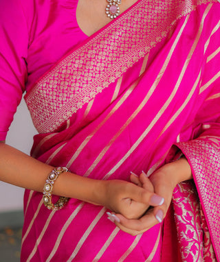 Wedding wear Banarasi saree with blouse fabric
