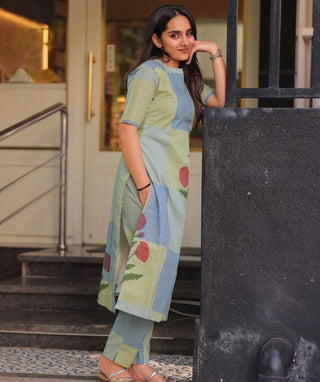 Meadow Mosaic Cotton Co-Ord Set with Pockets | Casual Chic