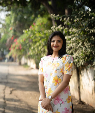 Sunlit Orchid Breeze Cotton Kurti – Casual Wear