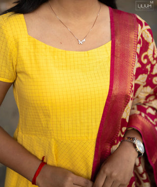 Golden Marigold Handloom Silk 3-Piece Festive Set