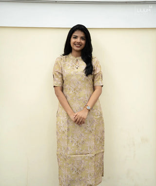 Soft Celadon Muslin Kurti with Open Slit