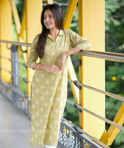 Limeade Cotton Kurti - Casual Wear