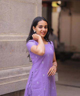 Lilac Mist Handloom Cotton Co-ords with Pockets