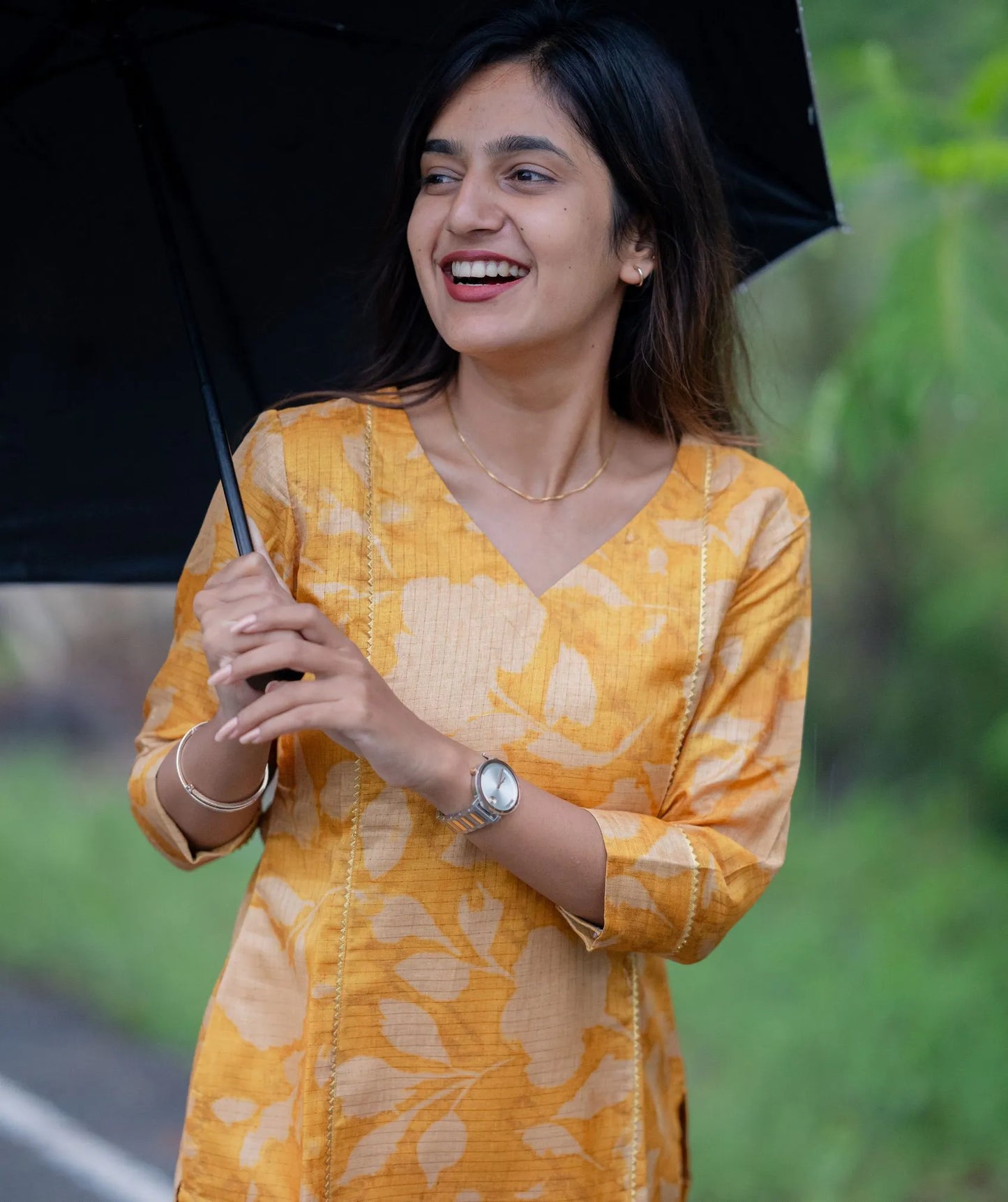 Golden Yellow Manipuri Kurti – Traditional Wear