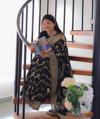 Banarasi Georgette Saree in Midnight Charm