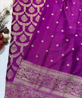 Deep Royal Purple Banaras Saree – Luxurious Zari Ethnic Wear