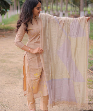Golden Blush Mist Cotton 3 Piece Set with Pockets