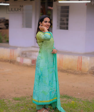 Muslin Kurti with Pants and Dupatta