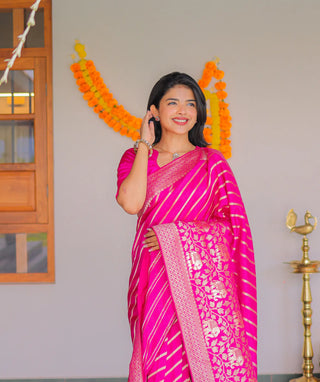 Festive wear Banarasi Russian saree with blouse