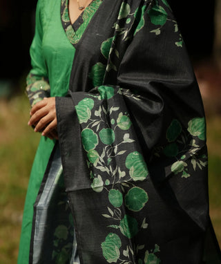 Emerald Grove Muslin Silk 3-Piece Festive Set