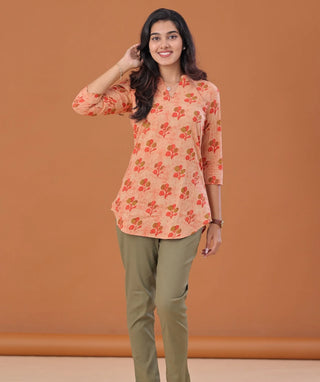 Olive Mist Cotton Lycra Ready-to-Wear Bottom with Pockets