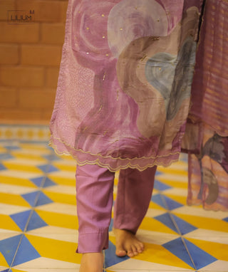 Lavender Veil Tissue Silk 3-Piece Festive Set