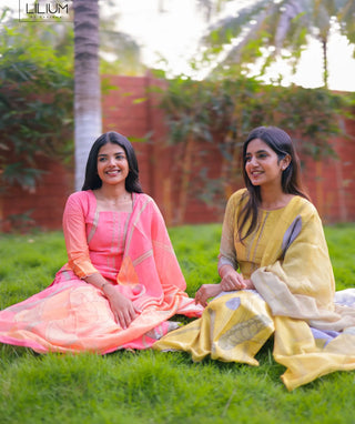 Yellow Blossom Festive 3-Piece Set with Shawl