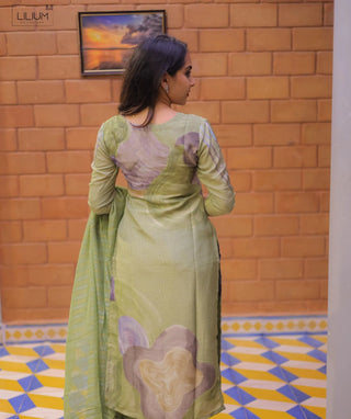 Sage Meadow Tissue Silk 3-Piece Festive Wear Set