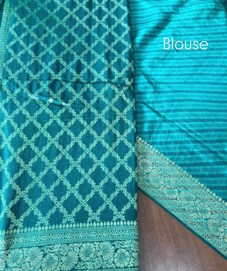 Emerald Harmony festive wear Banarasi silk saree