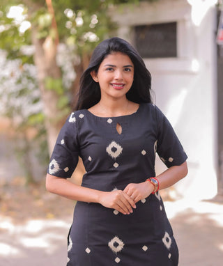 Midnight Slate Cotton Kurti for Everyday Wear