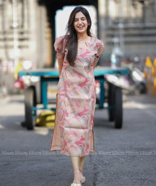 Multicolour Tussar Kurti – Casual Wear for Women