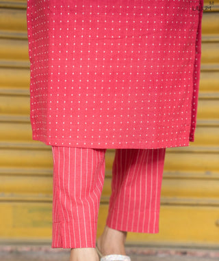 Petal Pink Handloom Cotton Co-Ord Set with Pockets