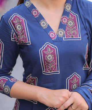 Midnight Sapphire Cotton 3 Piece Set with Pockets